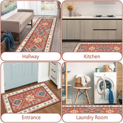 Boho Kitchen Rug Sets 3 Piece With Runner Non Slip Kitchen Rugs And Mats Washable Kitchen Mats For Floor Thick Kitchen Floor Mat Carpet Runner Rugs For Hallway Laundry Holiday Decor