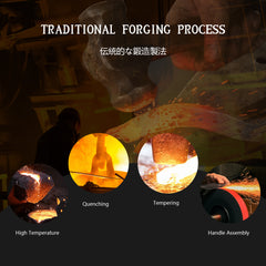 Qulajoy 8 Inch Japanese Kiritsuke Knife,Professional Hand Forged High Carbon Kitchen Chef Knife With Ebony Handle