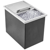 Drop In Ice Chest, 18'L X 12'W X 14.5'H Stainless Steel Ice Cooler, Commercial Ice Bin With Sliding Cover, 40.9 Qt Outdoor Kitchen Ice Bar, Drain-pipe And Drain Plug Included, For Cold Wine Beer