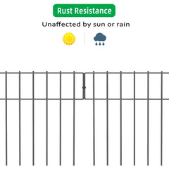 10PC 13inch*17inch Black Metal Protective Decorative Garden Fence, Animal Barrier, Yard And Lawn Isolation Fence, Outdoor Wrought Iron Fence