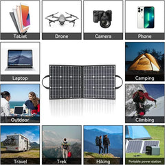 GOFORT 330W Portable Power Station; 299Wh Solar Generator Backup Power Compatible With 100W 18V Portable Solar Panel; Foldable Solar Charger With USB; 18V DC; QC 3.0 Output