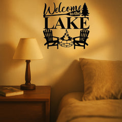 Welcome To The Lake Elegant Metal Wall Art