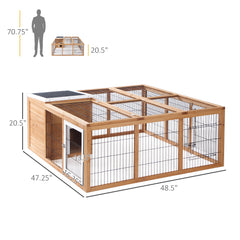 Rabbit Hutch, Waterproof Rabbit House for Small Animals, Natural