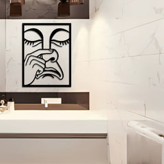 Whimsical Nose-Pinch Metal Wall Sculpture - Hilarious Single Piece Iron Art