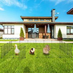 1Pc Small Animal Playpen With Door Dog Metal Playpen Small Medium Kitten Puppy Guinea Pig Rabbit Kennel Small Animal Cage Metal Wire Fence For Indoor Outdoor Yard Camping