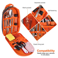 19Pcs Camping Cooking Utensil Kit Portable Picnic Cookware Outdoor Kitchen Equipment Gear Campfire Barbecue Appliances With Storage Bag