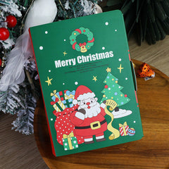 10 Pcs Christmas Treat Boxes Book Shape Cartoon Candy Box Christmas Tree Santa Bakery Gift Boxes For Christmas Birthday Wedding Party Present Decoration Supplies