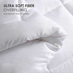 White Oversized Checkered Quilted Plump Duvet Adorable Cozy Design For All Genders' Bedrooms. Hotel & Guesthouse Compatible. Fits Single/double Beds With Extra Warmth. The Perfect Christmas Gift.
