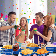 36 Pcs Graduation Movie Night Snack Trays Graduation Dessert Plates Candy Popcorn French Fries Graduation Movie Boxes For Snacks Tray Party Supplies