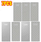 7 PCS Diamond Sharpening Stone Knife Sharpening Honing Stone Lapping Plate Coarse Honeycomb Surface Plate For Kitchen Scissors Blade Edges,5.9 X 2.48 Inch, 200, 400, 600, 800,1000, 1200,2000 Grit