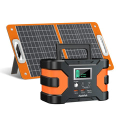 200W Peak Power Station, Flashfish CPAP Battery 166Wh 45000mAh Backup Power Pack With 60W 18V Portable Solar Panel, FLASHFISH Foldable Solar Charger