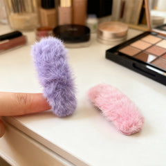 Furry Hair Clips Set-Pink&Purple 9870