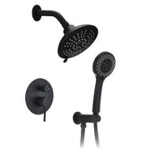 Round Shower System Wall Mounted Rain Mixer Combo Set