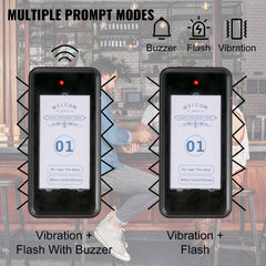 F101 Restaurant Pager System 16 Pagers, Max 98 Beepers Wireless Calling System, Touch Keyboard With Vibration, Flashing And Buzzer For Church, Nurse,Hospital & Hotel