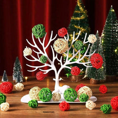 30 Pcs Christmas Rattan Balls Decorations Christmas Wicker Balls Decorative For Christmas Home Decor DIY Vase Bowl Filler Ornament Table Decoration