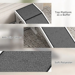PawHut Pet Ramp For Dogs & Cats With Non-Slip Carpet, White