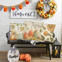 4Pcs Thanksgiving Fall Throw Pillows Cushion Case 18x18in Set Of 4 Pumpkin Watercolor Farmhouse Pillowcase For Thanksgiving Day Harvest Festival Party Autumn Home Sofa Couch Bed Chair