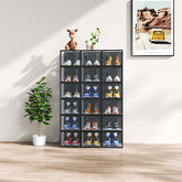 Black Medium 18PCS 35x25x19cm Shoebox, Plastic, Mesh, Free Combination