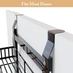 Behind-the-door Food Cabinet Storage Rack, Metal Hanging Spice Rack, Cabinet Door Storage Rack With Adjustable Basket, Kitchen Wall-mounted Spice Rack.