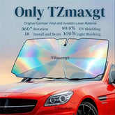 Upgraded U.S. General Purpose Version Rainbow Umbrella Car Windshield Sunshade - UV Blocking, Heat Insulating, Scratch Resistant Handle, 10 Layer Fabric, Foldable Sun Visor, 55x31.5 Inches - Univ