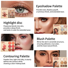 UDAER Beauty Color Bomb 63-Color Makeup Kit - Multi-Function Eyeshadow, Blush, Highlighter & Contour Palette