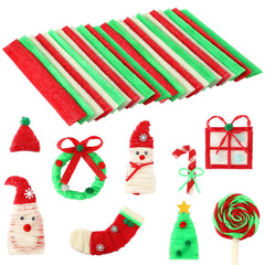 UPINS Wiki Sticks, Christmas Wax Craft Sticks Red Green White Bendable Sticky Wax Yarn Sticks With Storage Bag For DIY School Project Art Craft Supplies Visit The UPINS Store,Amazon Is Banned