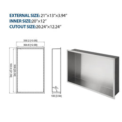 Stainless Steel Shower Niche, Gunmetal Black, Waterproof, Leak-Free, Rust-Resistant,Easy Installation, Corrosion-Resistant