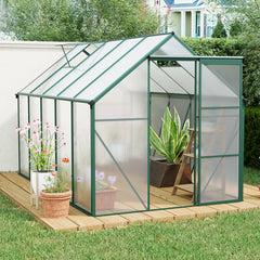 No Provide Self Pick-up 6X10FT Polycarbonate Greenhouse Raised Base And Anchor Aluminum Heavy Duty Walk-in Greenhouses For Outdoor Backyard In All Season