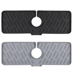 Black-Grey Color Options -- 1Pc Silicone Faucet Mat Kitchen Sink Splash Guard Drain Mat Drying Pad Kitchen Mat Bathroom Drip Catcher