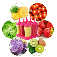 6Pcs Popsicle Molds Reusable Ice Cream DIY Ice Maker Ice