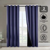Polyester Grommets Thermal Insulated With Coated Lining 52 In. W X 84 In. L Indoor Blackout Curtains 3 Colors Available,Set Of 2