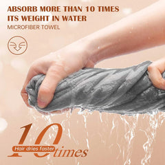 Women 3 PC Microfiber Hair Towel Wrap Ultra Absorbent Hair Turbans For Curly, Long & Thick Hair Blue,Grey,Pink