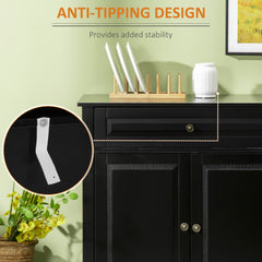 Sideboard Buffet Cabinet, Modern Accent Cabinet with 2 Drawers and Adjustable Shelves, Entryway Cabinet, Black