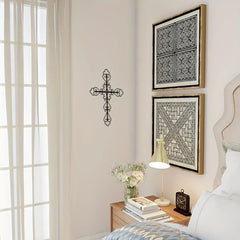 1pc Metal Retro Cross Wall Art Decoration, Metal Artwork, Scene Decoration