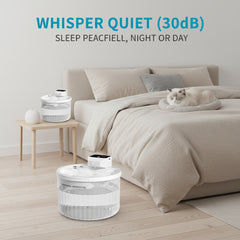 2000ML Wireless Pet Drinking Fountain, 2500mAh Rechargeable, Motion Sensor Circulating Running Water Bowl For Kittens Puppies