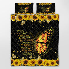 3pcs Sunflower Butterfly Cross Black Gold Color Soft Thick Warm Bedding Bedding For All Seasons 1 Quilt 2 Pillowcases