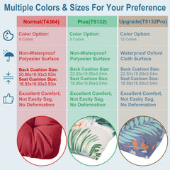 2Pcs Waterproof Rocking Chair Cushion Upper And Lower Back And Seat Sets With Non-Slip Ties Oxford Cloth Surface Polyester Filling Comfortable For Indoor Home Office Car