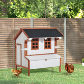 47" Chicken Coop Wooden Chicken House Rabbit Hutch Raised Poultry Cage Portable Hen Pen Backyard with Nesting Box and Handles