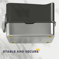 Extra Large Stainless Steel Litter Box, Enclosed Cat Litter Box with Scoop, Top Entrance, Non-slip Pads, Black