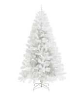 HOMCOM 9ft Tall Artificial Christmas Tree, Unlit Xmas Tree With 2132 Branch Tips, Auto Open, Steel Base, Holiday For Home Office, White