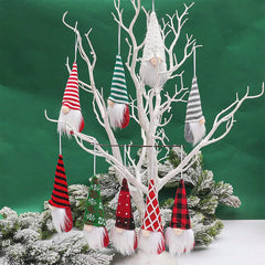 12 Pcs Christmas Gnome Ornaments Christmas Tree Decorations Pendant Ornaments Xmas Tree Hanging Small Swedish Tomte Santa Gnomes Doll Christmas Ornaments Set Holiday Party Decor