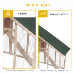 55" L 2-Tier Wooden Rabbit Hutch Bunny Cage