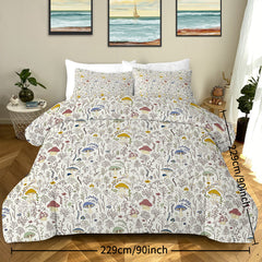 3 Pieces Mushroom Decoration Comforter Set Soft Bedding Set For Home Bedroom Decor Twin Full Queen King Size