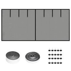 16x7FT Magnetic Garage Door Screen Two Car Garage Screen Mesh Fiberglass Garage Net With Magnetic Closure 6 Buckle Straps For Two Cars