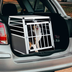 Aluminum Transport Case, Aluminum Car Carrier, Travel Carrier, Suitable For Cats And Dogs, Black And Silver.