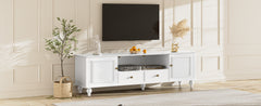 VIBE HAUS 70.9 Modern TV Stand For TVs Up To 80 Inches, Entertainment Center With Open Compartment, TV Storage Cabinet With 2 Drawers, 2 Cabinets And 5 Solid Legs For Living Room