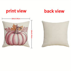 4 Pack Fall Pillow Covers 18x18in Farmhouse Pumpkin Maple Leaf Cushion Case Autumn Sofa Couch Decor For Autumn Thanksgiving Harvest Decorations