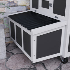Wooden Chicken Coop with Nesting Box for 6 Chickens, Dark Gray