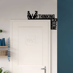 Room For Thinking Funny Bathroom Sign - Humorous Metal Toilet Door Decor