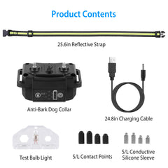 Dog Bark Collar Rechargeable Waterproof Beep Vibration Static Stimulation Bark Stopper Automatic Identification Collar With 6 Intensity Dual Modes